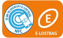 Sticker E-LOSTBAG Premium à coller à l'extérieur du bagage